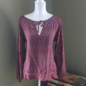 Elegant Women's Purple Patterned Top